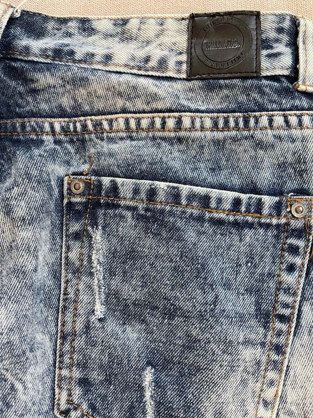 Trillnation Acid Wash Distressed Denim Jeans Size 32 - Picture 4 of 6